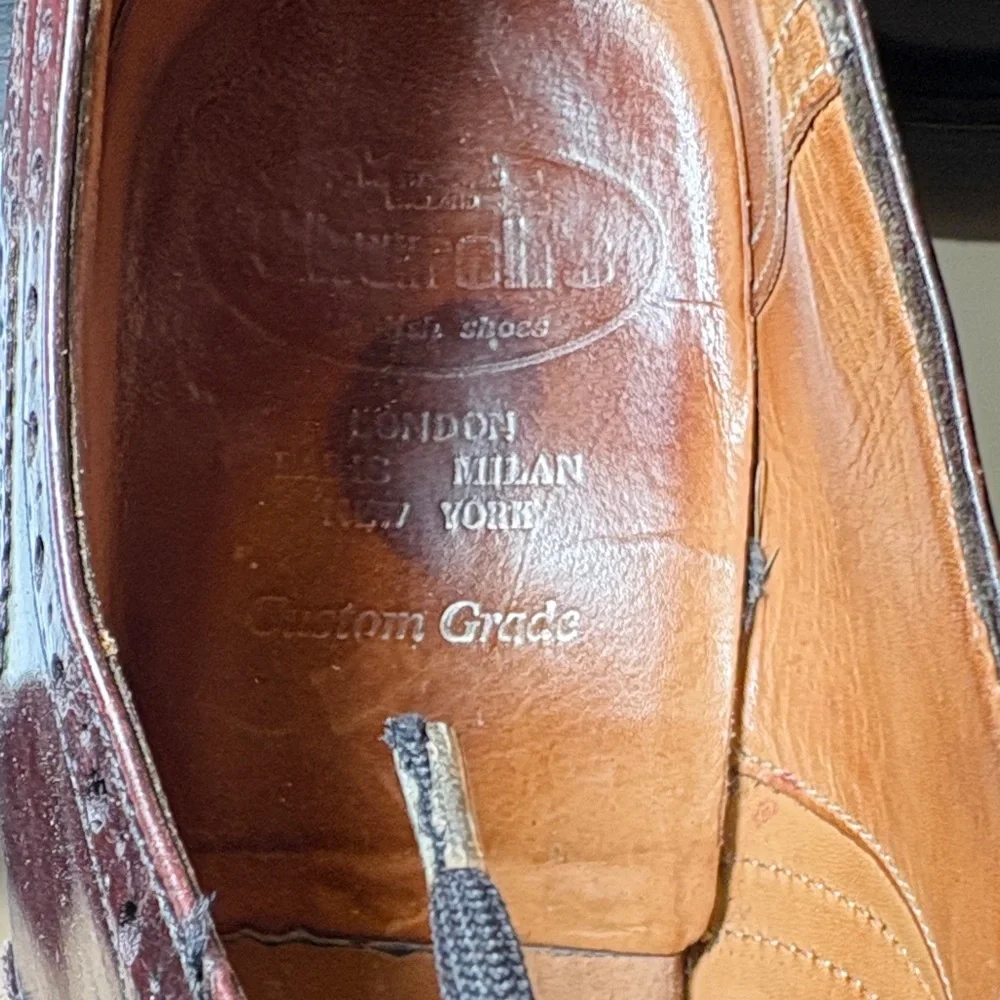 Church’s handmade bespoke sz 12 Burgundy Leather‎ Men's Oxfords 22